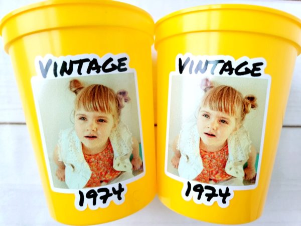 Custom Plastic Party Cups Personalized Party Cups Personalized 50th Birthday Cups Vintage 50th Cups 1974 Custom Face Party Cups Decorations
