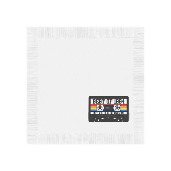 1964 Cassette Tape Napkins 1964 PARTY NAPKINS 1964 Birthday Napkins 1964 Cocktail Napkins 1964 Birthday Decoration 60th Birthday Napkins