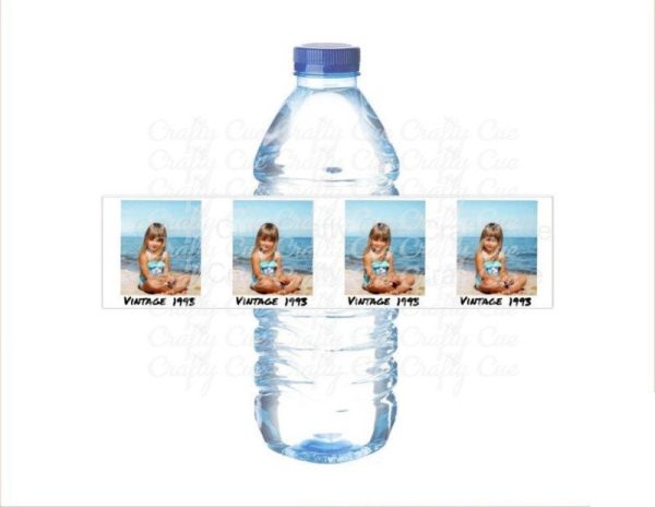 Custom Water Bottle Labels Personalized Photo Bottle Labels, 30th Birthday Party, 90s birthday party decoration, Best of 1994, 1994 Birthday