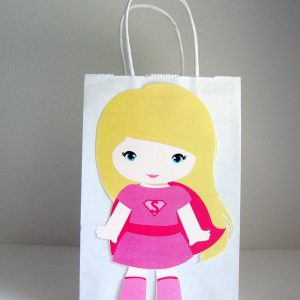 Girl Superhero Party Favor, Goody, Gift Bags