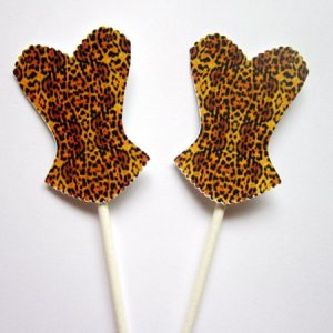 Leopard Corset Cupcake Toppers, Lingerie Cupcake Toppers, Bridal Shower Toppers - Bachelorette Party Toppers