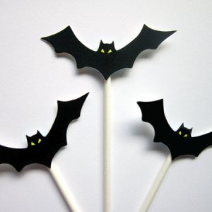 Bat Cupcake Toppers, Halloween Cupcake Toppers