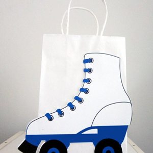 Roller Skate Goody Bags, Roller Skae Favor Bags, Roller Skate Gift Bag - Blue and Black