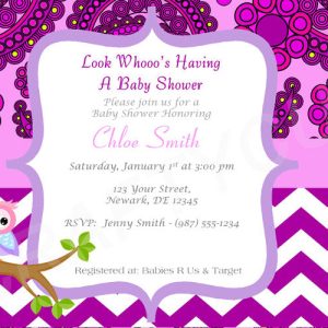 Owl Baby Shower Invitation - Paisley Baby Shower Invite - Chevron Baby Shower Invite