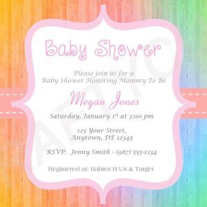 Baby Shower Invitation, Colorful Baby Shower, Rainbow Baby Shower Invite, Rainbow Invitation Printable