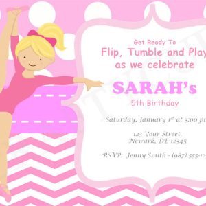 GYMNASTICS Birthday Invitation - Gymnastics Birthday Invitation