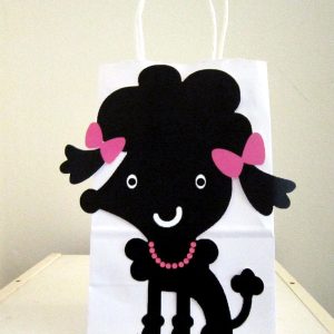 Black Poodle Puppy Dog Party Favor, Goody, Gift Bags