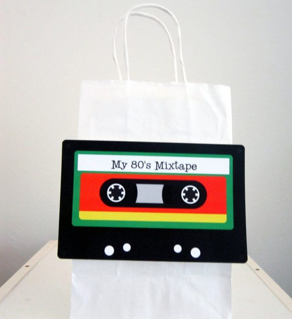 80's Birthday Banner - Cassette Tape Banner - 80's Party Decorations - Totally Outrageous Hot Pink 80's Banner
