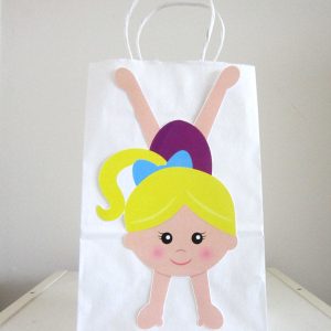 Gymnastics Goody Bags, Gymnastics Favor Bags, Gymnastics Party Favor, Goody, Gift Bags - Gymnastics Handstand (10216503P)