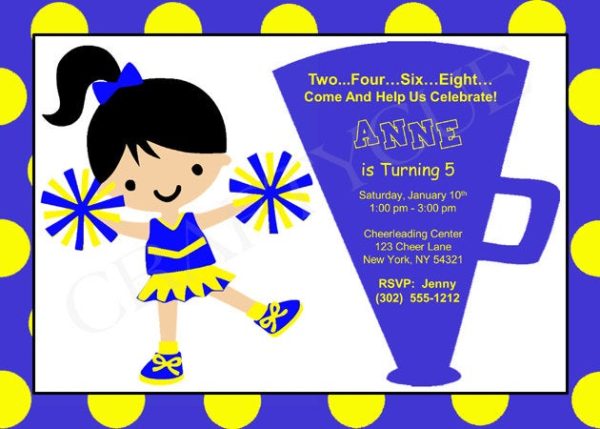 Cheerleader Birthday Invitation - Cheerleading Birthday Invitation
