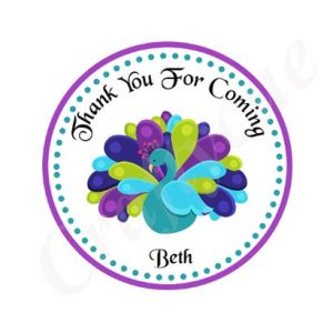 Peacock Favor Tags - Peacock Birthday Favor Tags - Peacock Wedding Favor Tags
