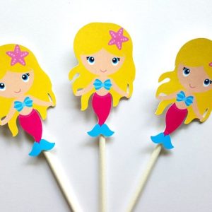 Mermaid  Cupcake Toppers, Mermaid Birthday Party, Mermaid Decorations