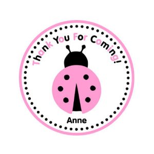 Pink Ladybug Favor Tags