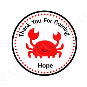 Crab Goody Bag Tags, Crab Favor Tags, Crab Favors, Crab Birthday, Crab Party, Crab Decorations, Under the Sea Favor Tags