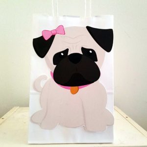Puppy Dog Party Favor, Goody, Gift Bags - Pug Favor Bags, Pug Goody Bags