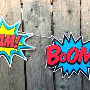 Superhero Banner - Superhero Party Banner - Superhero Garland Superhero Burst Banner