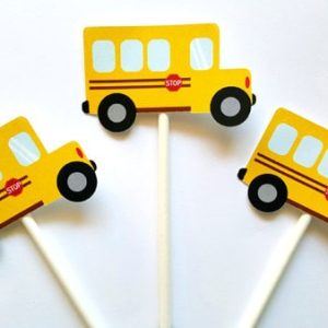 School Bus Cupcake Toppers