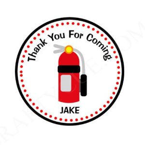 Firetruck Birthday Favor Bag Tags, Firetruck Birthday Goody Bag Tags, Fire Extinguisher Favor Bag Tags, Goody Bag Tags
