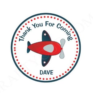 Airplane Favor Tags - Plane Favor Tags - Red, Blue, Grey
