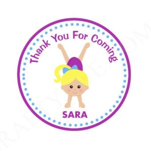 Gymnastics Goody Bag Tags, Gymnastics Favor Tags, Tumbling Party Favor Tags