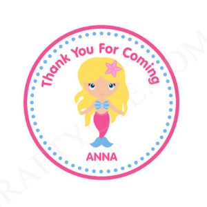 Mermaid Favor Tags, Mermaid Goody Bag Tags, Mermaid Favors