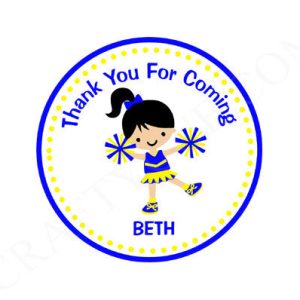 Cheerleader Goody Bag Tags, Cheerleader Favor Bag Tags, Cheerleader Goodie Bag Tags
