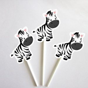 Zebra Cupcake Toppers, Jungle Cupcake Toppers