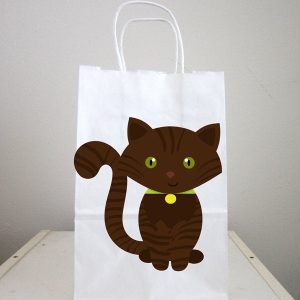 Cat Goody Bags, Cat Favor Bags, Cat Gift Bags, Cat Favors, Brown Cat