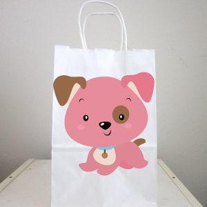 Puppy Goody Bags, Dog Goody Bags, Puppy Favor Bags, Dog Favor Bags - Pink Puppy (2417147P)