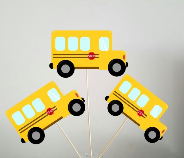 School Bus Cupcake Toppers