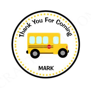 School Bus Goody Bag Tags, Bus Goody Bag Tags, Bus Favor Tags, Bus Gift Tags, School Bus, Yellow Bus