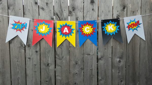 Superhero Banner - Superhero Birthday Banner - Superhero Bunting Banner