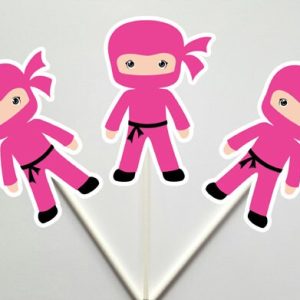 Ninja Cupcake Toppers, Girl Ninja Cupcake Toppers (93016951P)