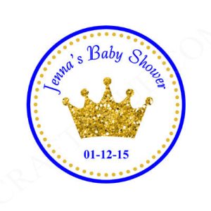 Prince Favor Tags - Prince Baby Shower Favor Tags - Prince Goody Bag Tags - Prince Gift Bag Tags - Prince Baby Shower - Blue and Gold