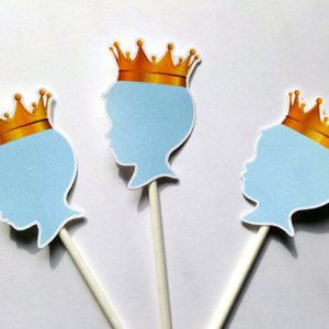 Prince Baby Shower Cupcake Toppers - Royal Prince Cupcake Toppers