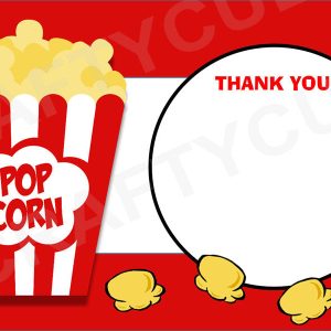 Popcorn Thank You Cards - Printable