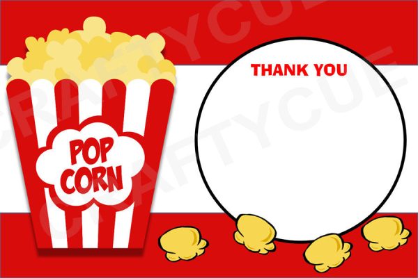 Popcorn Thank You Cards - Printable