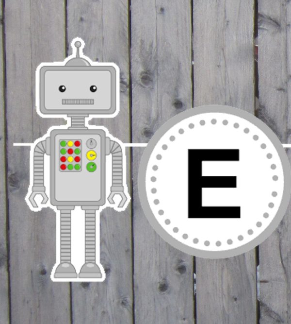 Robot Banner, Robot Birthday Banner, Robot Baby Shower Banner