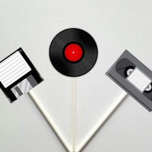 80's Cupcake Toppers - 80's Party Decorations - 80's Birthday Cupcake Toppers, Floppy Disk, Record, VCR Tape - Item# 723161212A