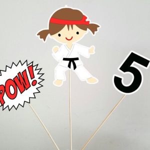 Karate Centerpieces, Karate Kid, Karate Birthday, Karate Party, Girl Karate