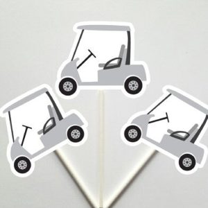 Golf Cupcake Toppers, Golfing Cupcake Toppers, Golf Cart Cupcake Toppers