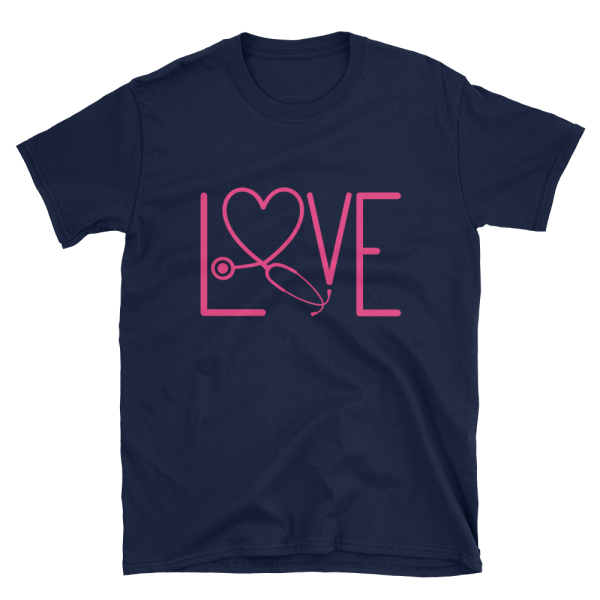 NURSE DOCTOR LOVE T SHIRT - Short-Sleeve Unisex T-Shirt - Image 3