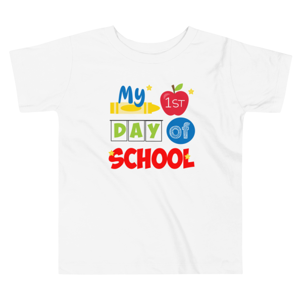 My First Day of School Shirt, Toddler Short Sleeve Tee - Image 2